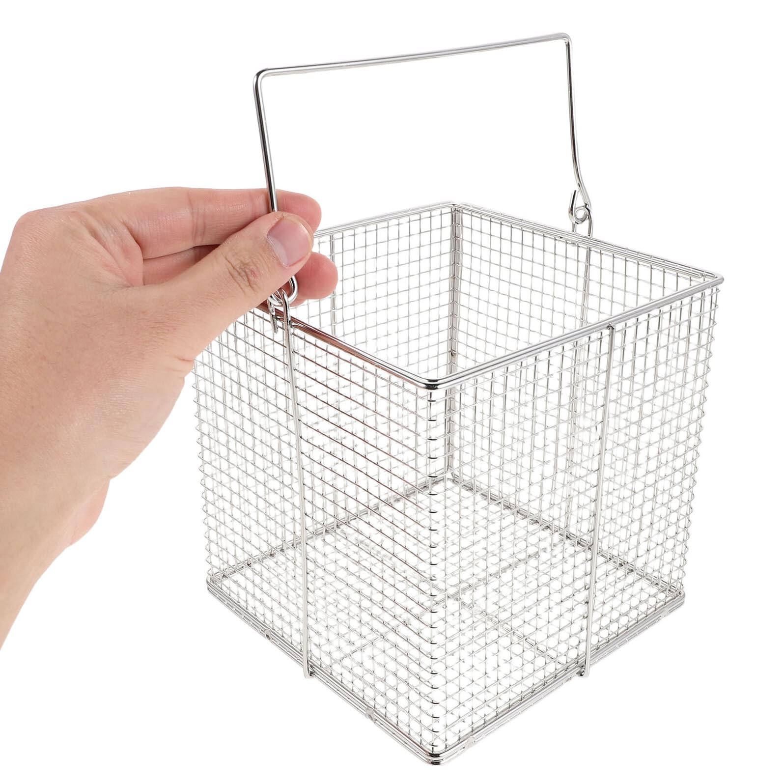 Cesta de Acero Inoxidable para Limpiador Ultrasónico, Resistente a Altas Temperaturas, Malla Fina 150x150x150 Mm, Filtro para Piezas Pequeñas, Limpieza Industrial y Joyería