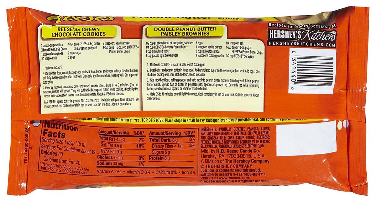 Reese's Lot de 2 copeaux de cuisson au beurre d'arachide 283,5 g