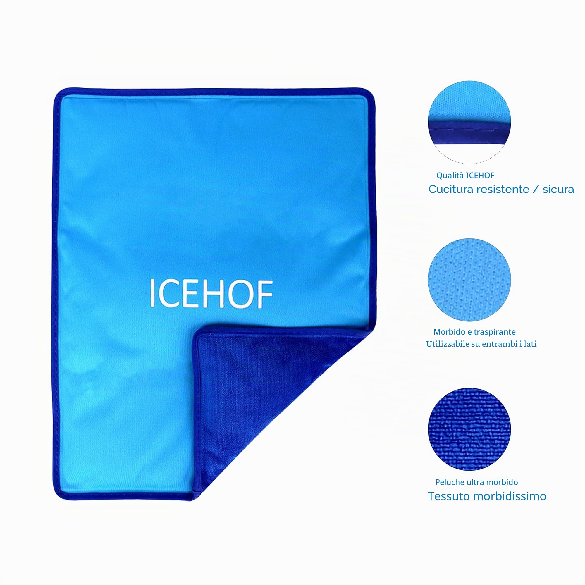 ICEHOF - Cuscinetto refrigerante in gel nel formato XXL, morbido, 38 x 28 cm