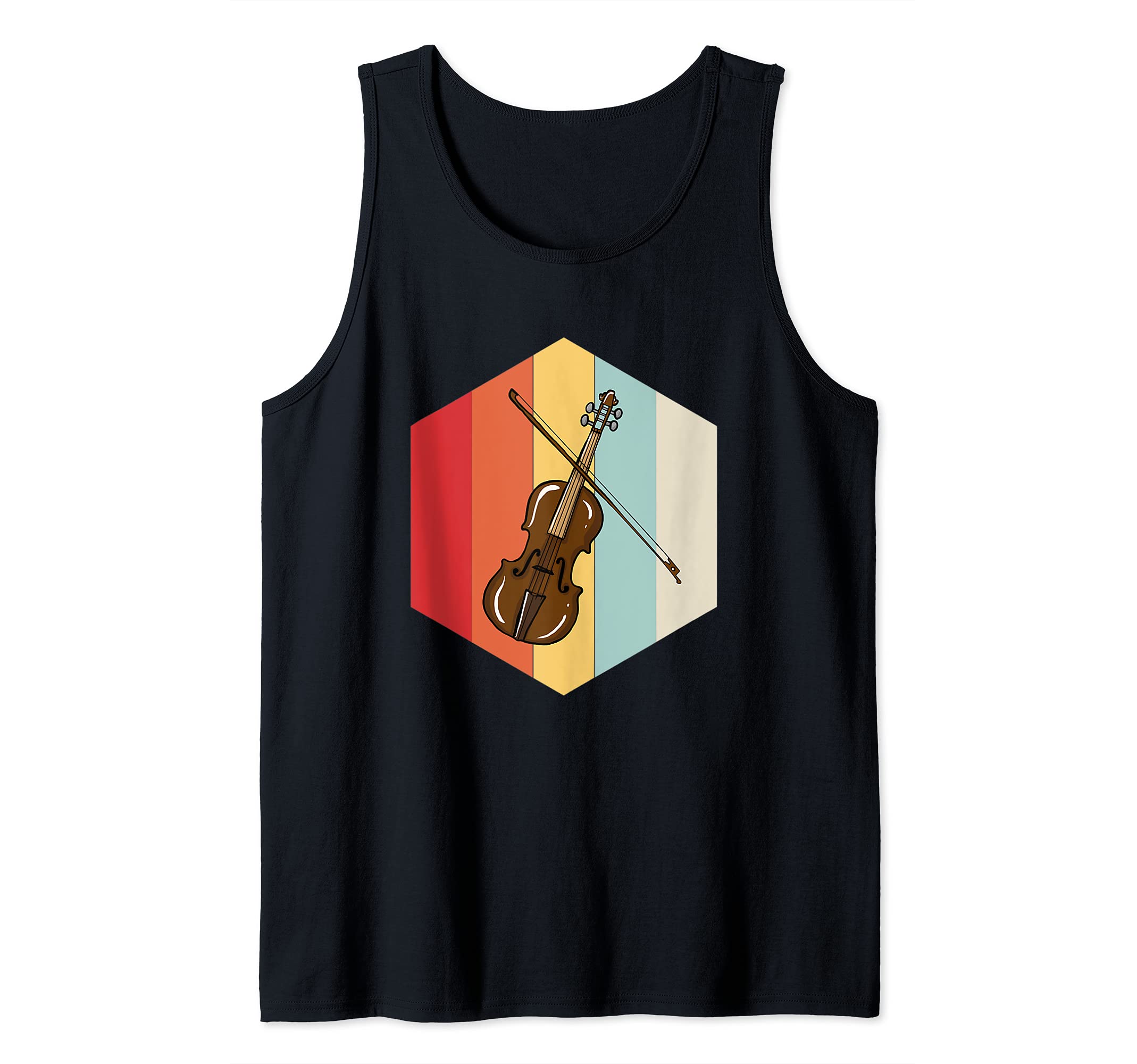 Retro Violin Lover Illustration for Violin Player Tank Top, Black