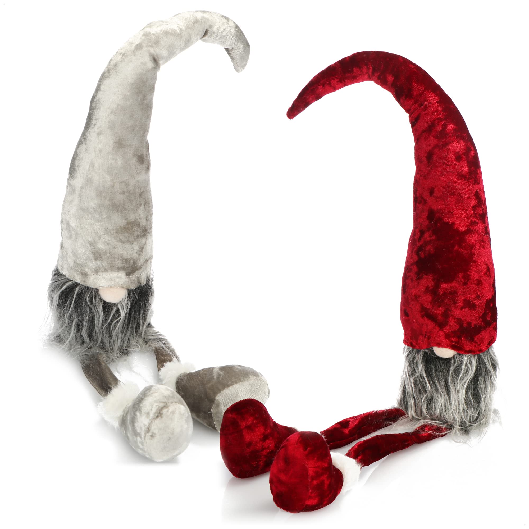 com-four® Taburete de Borde Premium - gnomos Grandes en XXL para Decoraciones navideñas, Figura de Invierno Hecha a Mano como Elemento Decorativo para alféizares y chimeneas