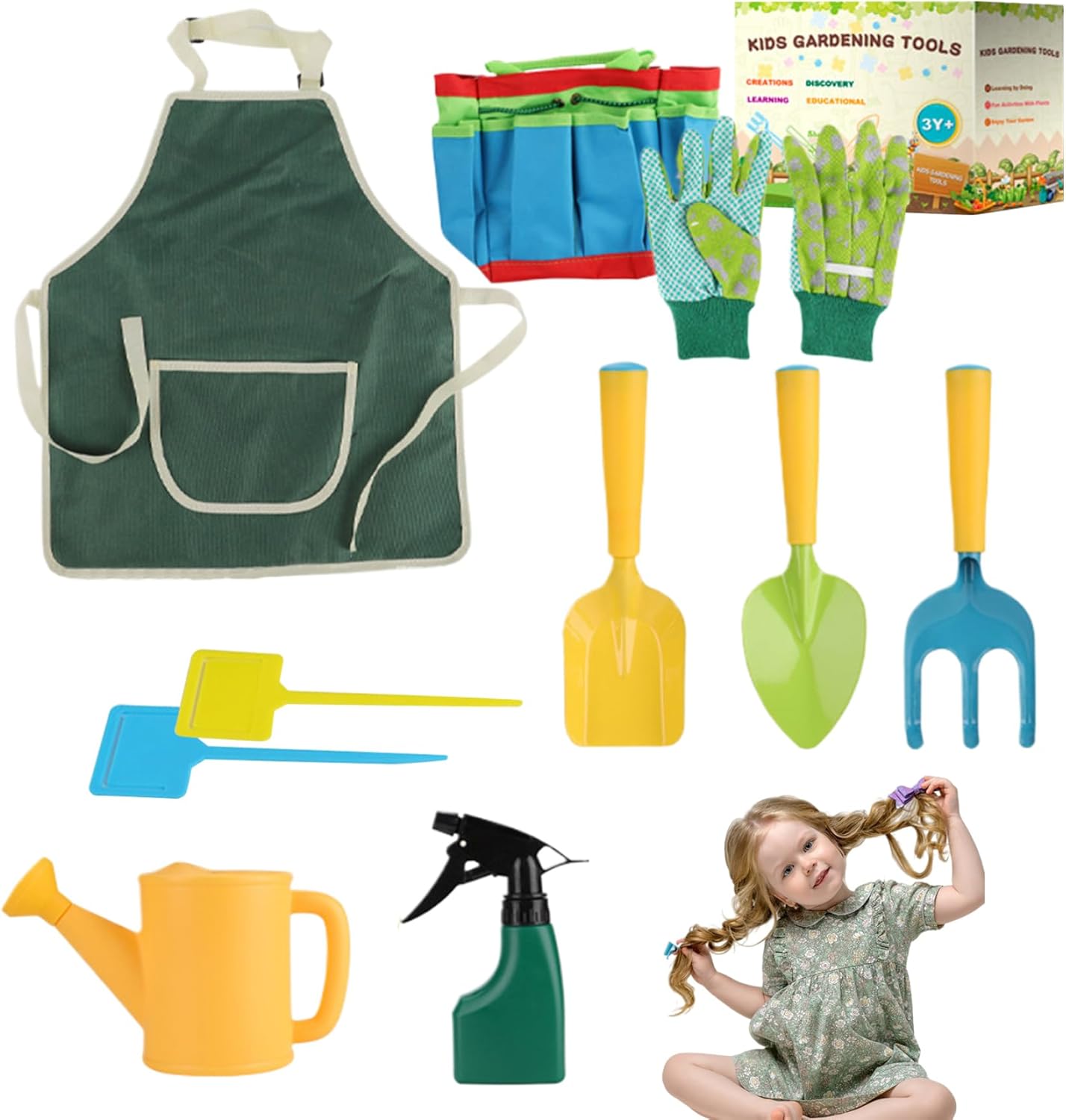 Kids Gardening Tools Kids Gardening Set 20Pcs/Set Mini Ergonomic Toddler Gardening Set Portable Vibrant Rounded Corner Educational Kids Gardening Tools for Outdoor