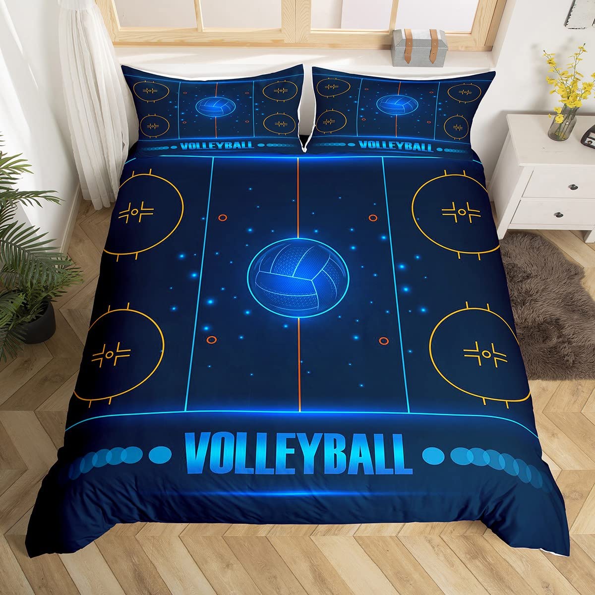 Set Biancheria Da Letto Volley Tie Dye - Copripiumino Singolo Microfibra, Design Sportivo 3D - Foto 8
