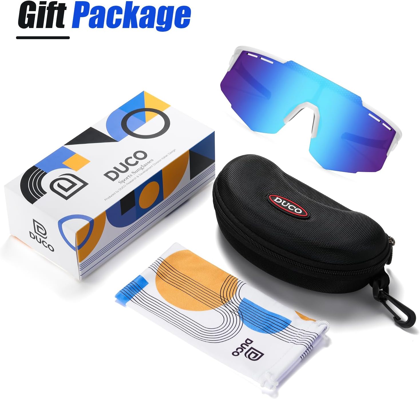 DUCO Sports Sunglasses for Men Polarized UV400 Protection Lightweight Women Cycling Glasses Baseball Running Golf DC0030