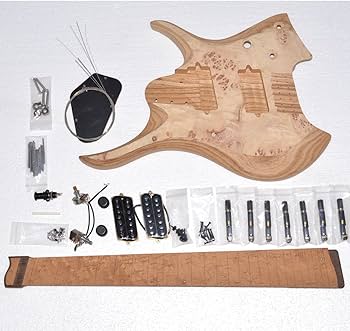 Amazon | DIY ヘッドレス 7弦エレキギターキット ASH ウッド
