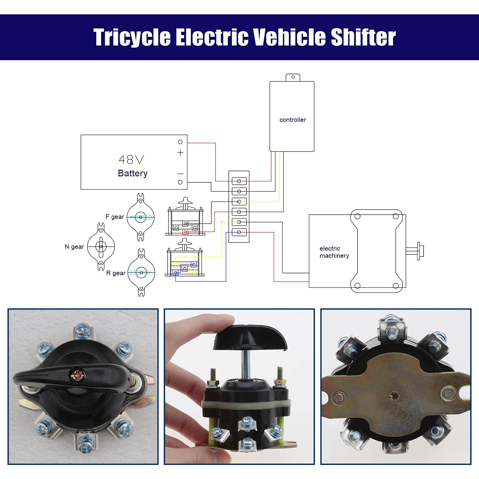 Interruttore 3 Marce Avanti/Retro Per Bici Elettriche E Quad | 380V, 10A | Controllo Motore - Foto 10
