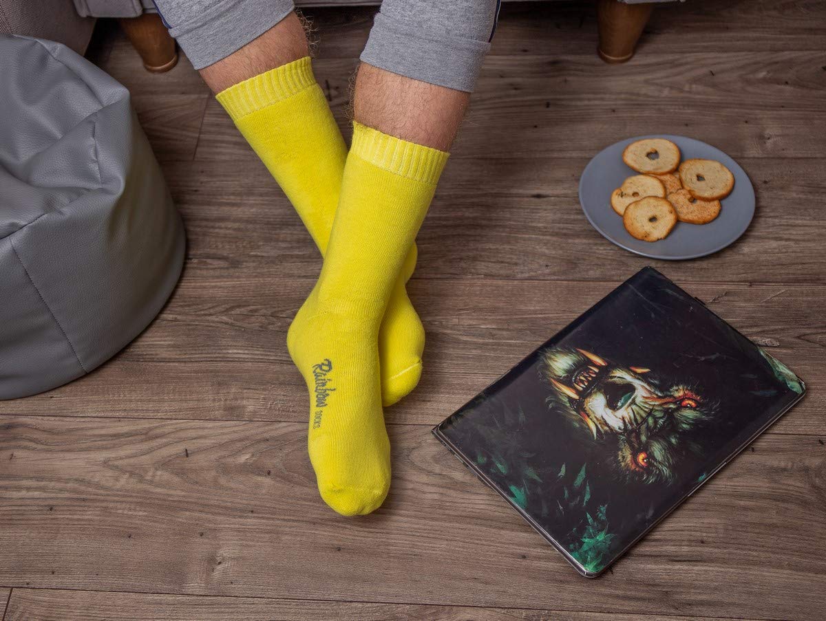 Rainbow Socks - Femme Homme Chaussettes en Eponge Chaudes et Colorees 3 Paires