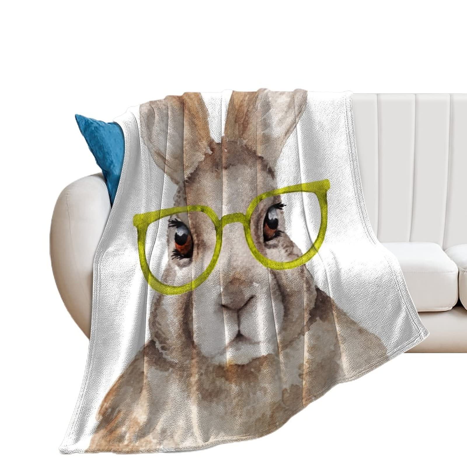 Couverture polaire lapin en microfibre douce plaid de lit haut de gamme 100x130cm
