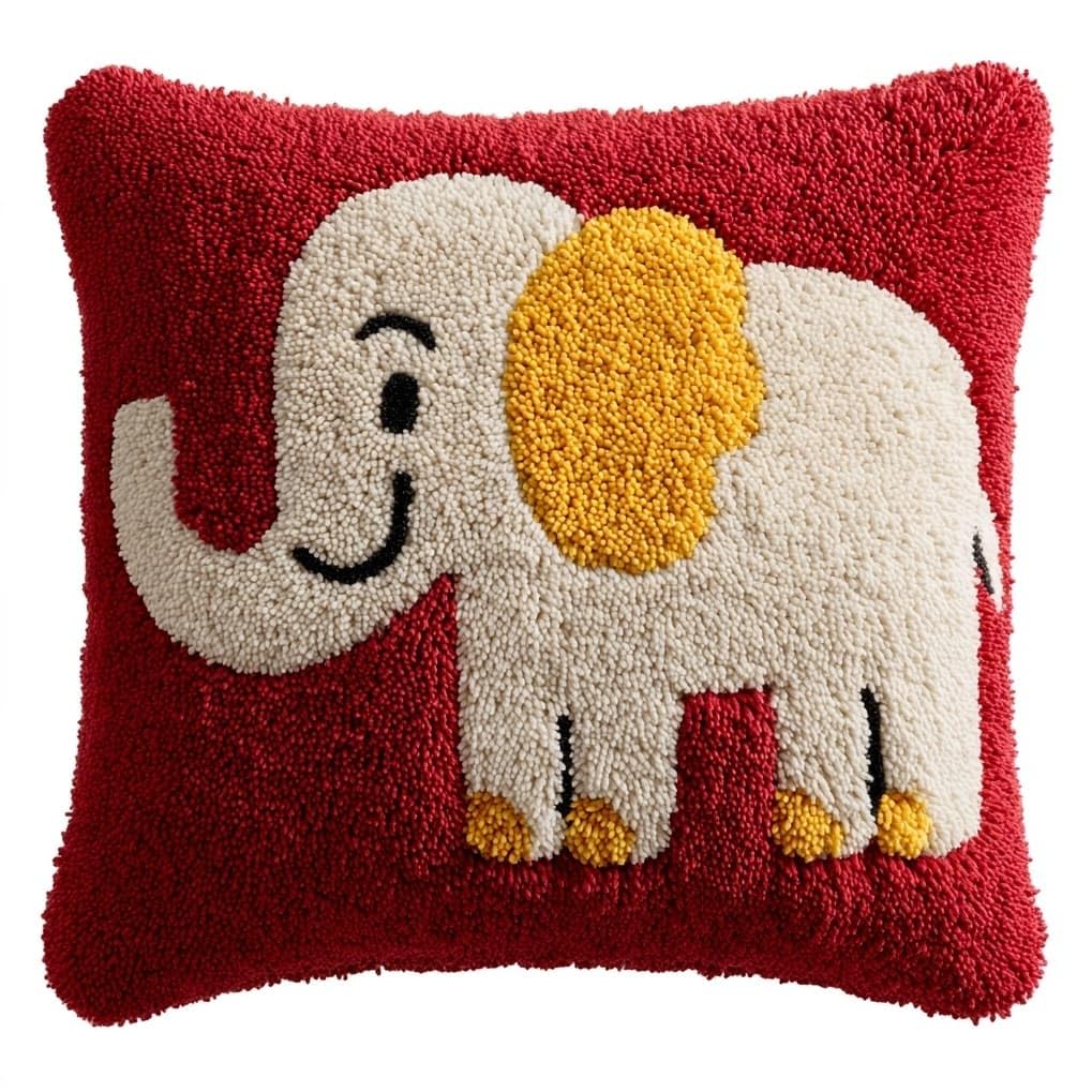 AxiangziK Latch Hook Cushion Kits for Beginners,Cartoon Elephant