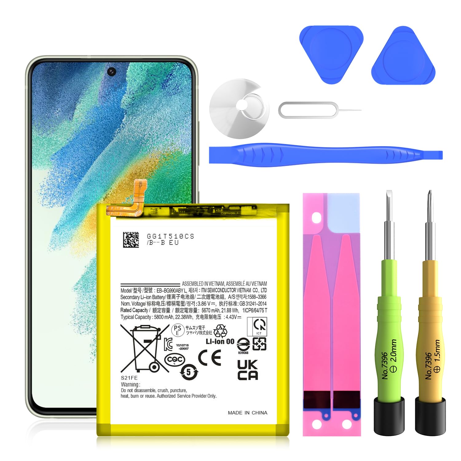 Shenmz Galaxy S21 Fe Battery 5800mah 2024 New Upgrade High