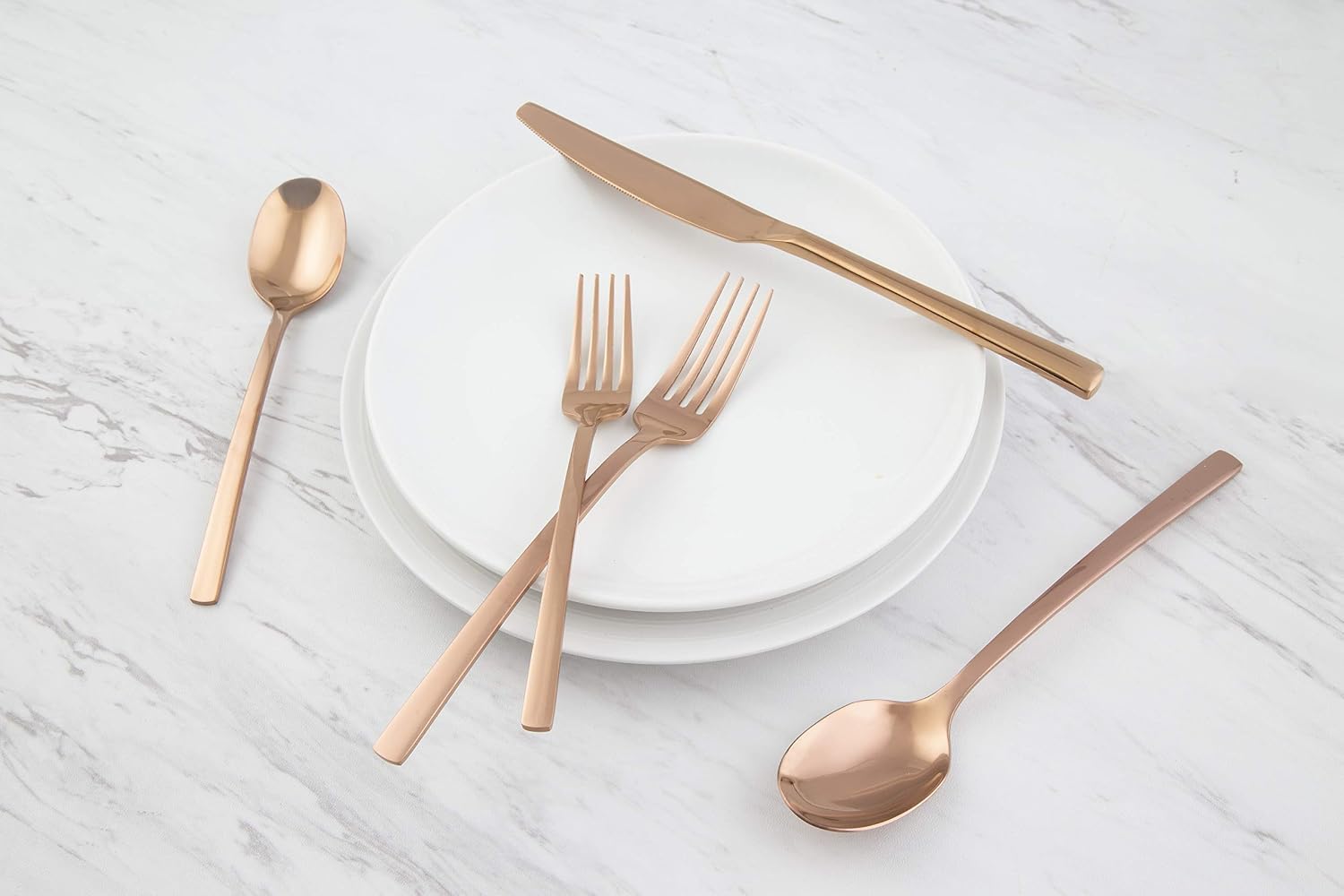 Cambridge Silversmiths Beacon 20-Piece Set, Service for 4, Copper Mirror/Rose Gold