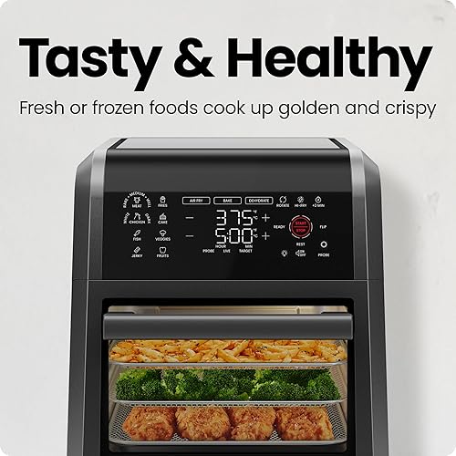 Miniatura 3 de CHEFMAN ExacTemp - Freidora de aire 5 en 1 de 12 cuartos de galón con termómetro de cocción inteligente integrado, 28 ajustes preestablecidos de