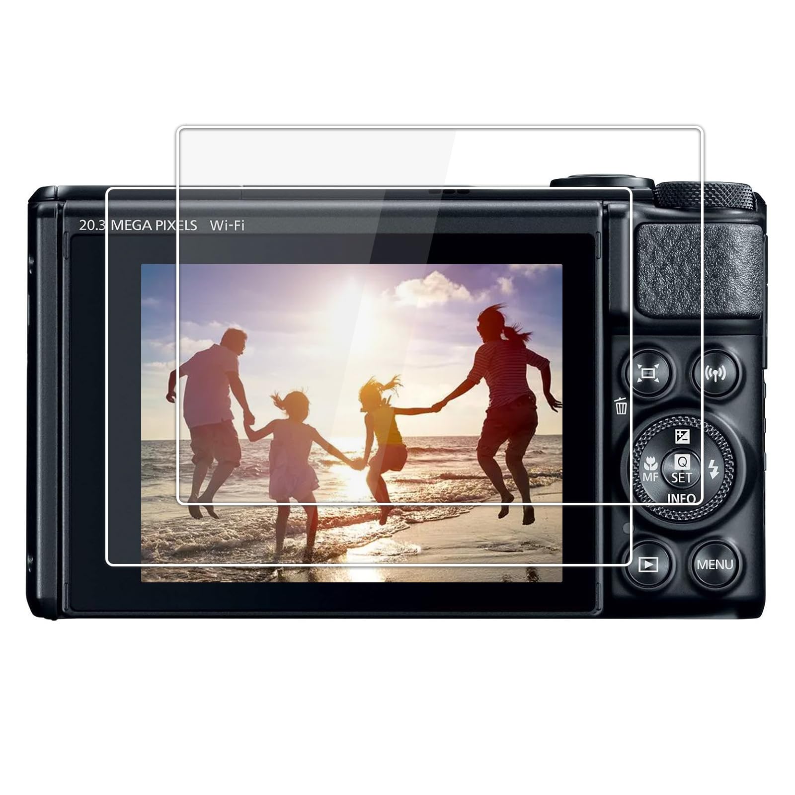 kinokoo 強化ガラスフィルム キヤノン クリスタルクリアフィルム キヤノンスクリーンプロテクター 気泡なし 傷防止 (2パック)