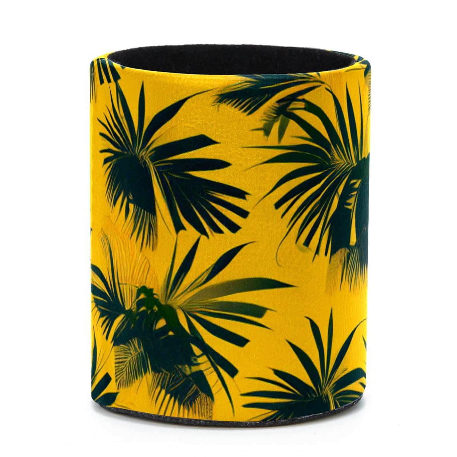 VAPOKF Round Pencil Holders for Desk, Tropical Palm Pen Holders Pen Pot Makeup Brushes Storage Desktop Stationery Supplies Organiser for Home Office