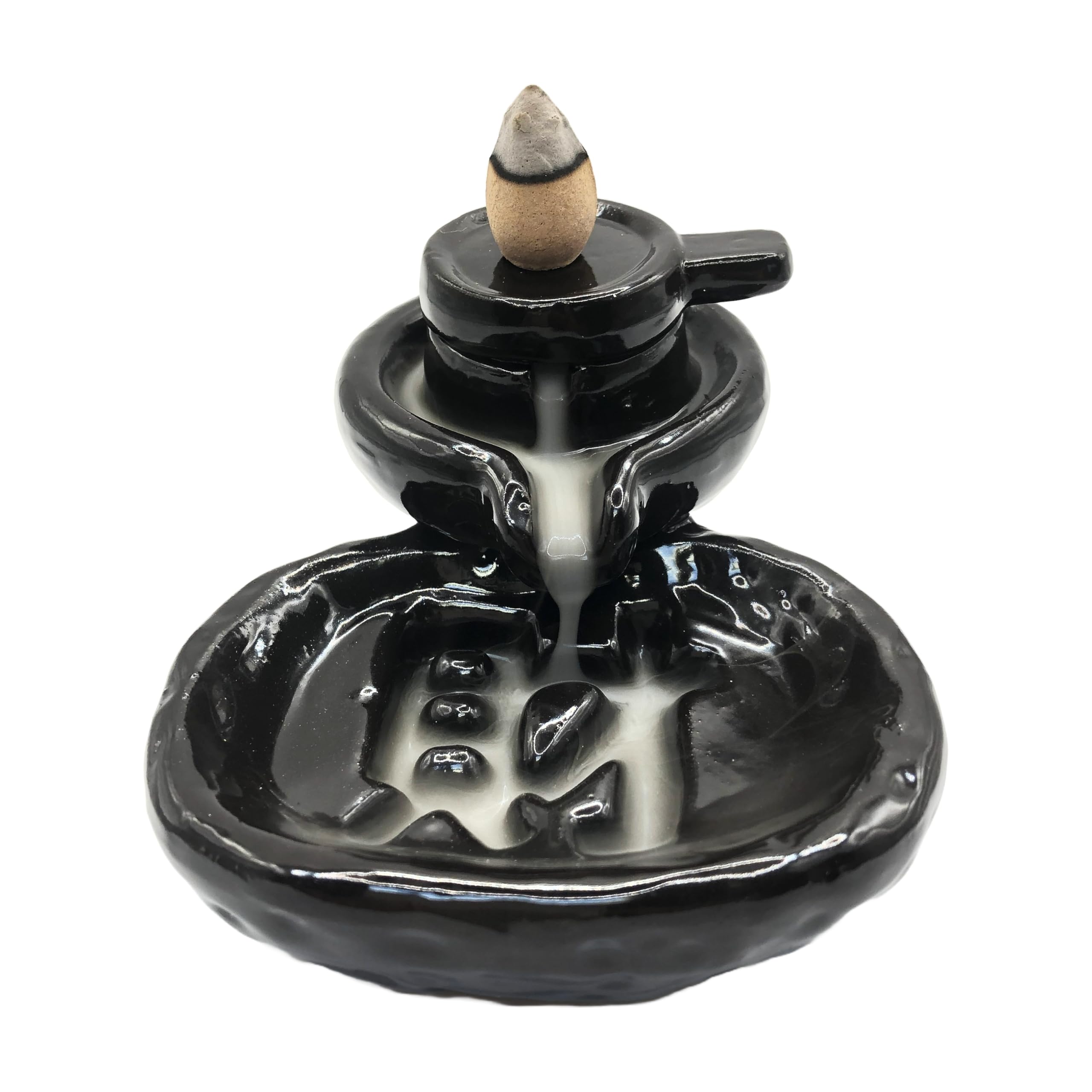 MIKVAR Backflow Incense Cones Burner Waterfall, Ceramic Incense Holders for Home Aromatherapy, Relieve Stress & Creating a Relaxing Ambiance (#3)