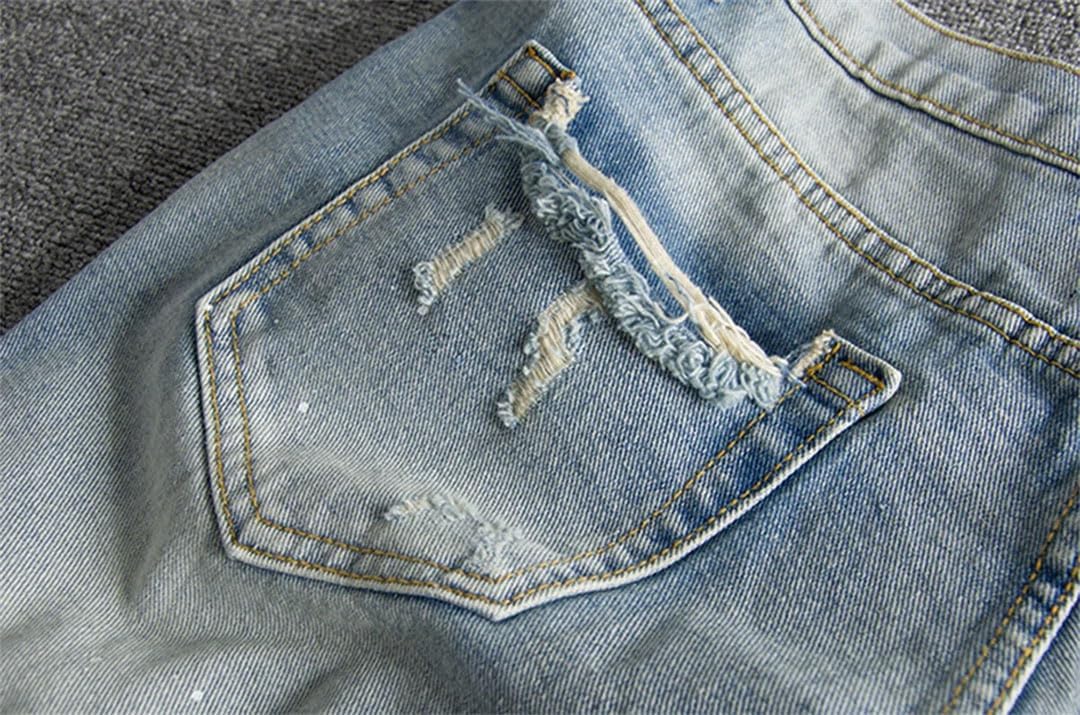 Men Hip Hop Denim Shorts Streetwear Harajuku Jeans Pants Trousers