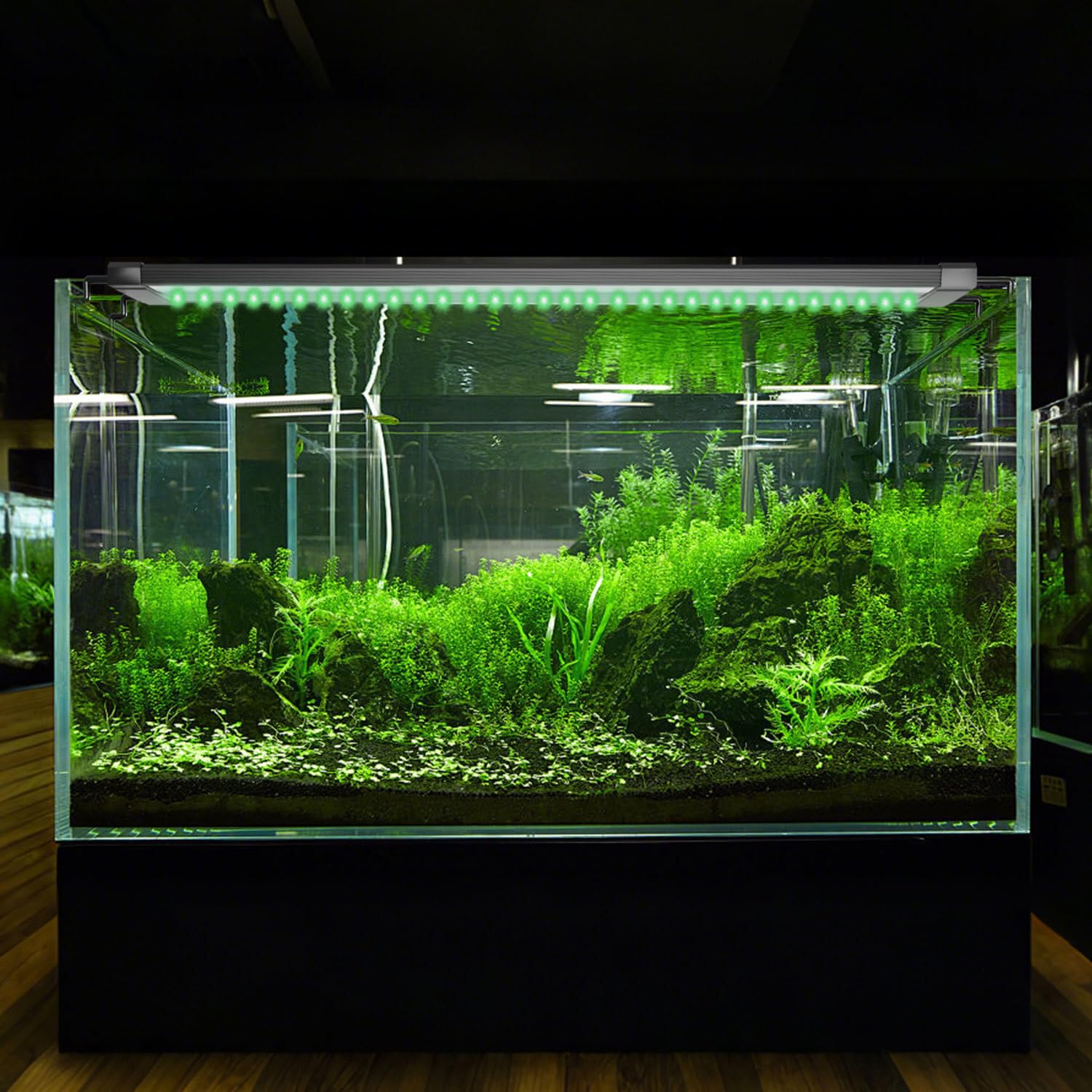 Illuminazione a LED per acquario, 10 livelli di luminosità, 18 W, 24/7, modalità di illuminazione per acquario, con timer regolabile, adatta per acquari d'acqua dolce di 55-80 cm