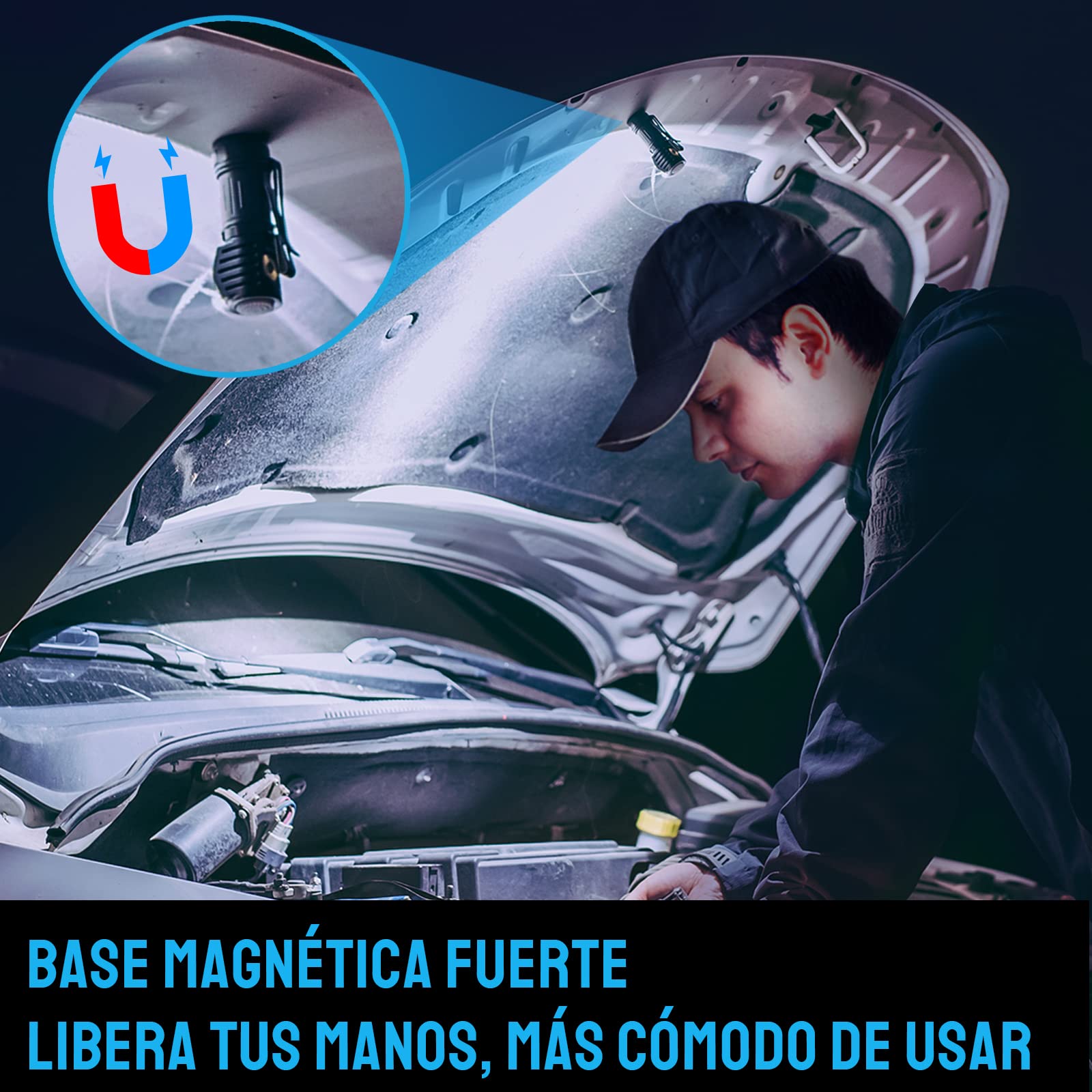 TrustFire MC12 Linterna frontal LED linterna recargable de 1000 lúmenes ajustable de 180 °, Cable de carga USB magnético para acampar al aire libre Senderismo Correr