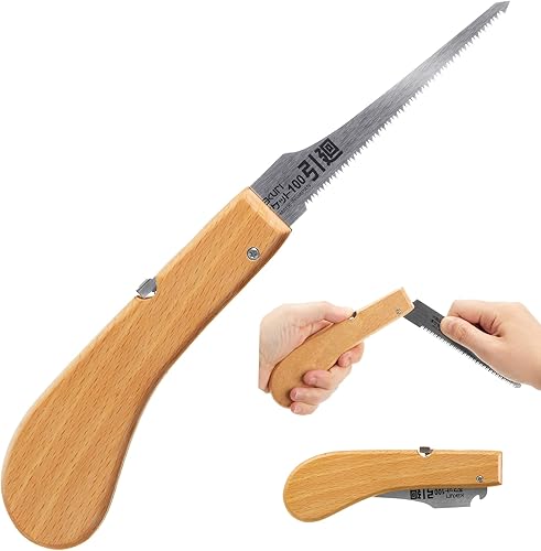 Miniatura 7 de KAKURI Sierra de podar plegable de 4 pulgadas para jardín campamento bushcraft sierra japonesa de afeitar afilada hoja de acero japonés mini sierra