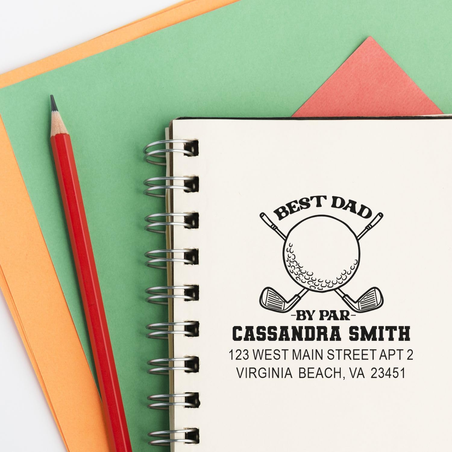 Golfing Dad Tribute Wood Handle Mailing Stamp Custom - Personalized Stamp