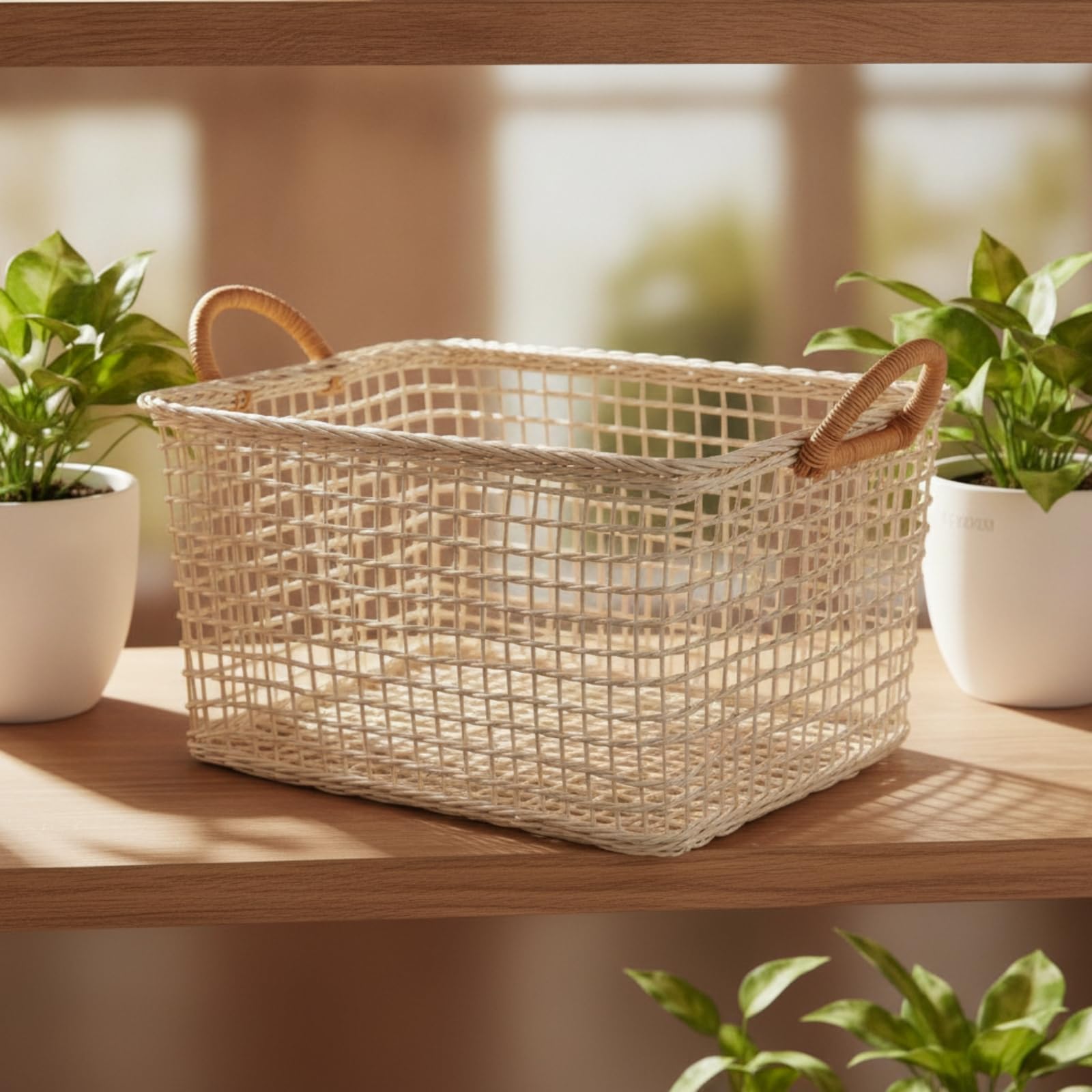 Cesta Rectangular Ratán Multiusos, 44 34 30CM