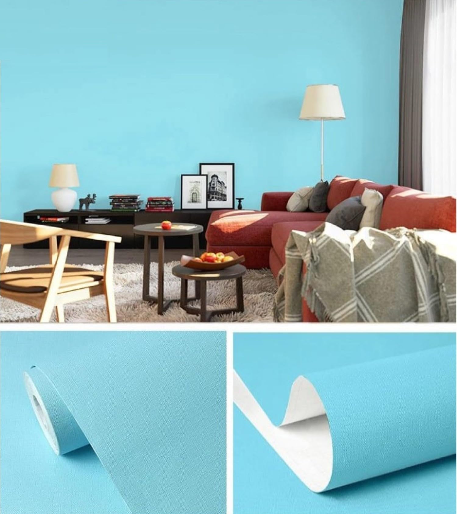 Indian Royals Sky Blue Colour Plain Wallpaper for Walls, Wallpaper, Wall Paper for Wall Decor, Wall Paper, Wall Stickers for Kitchen (200 CM X 45 CM) (B0BGXTKQHF) Amazon Price History, Amazon Price Tracker