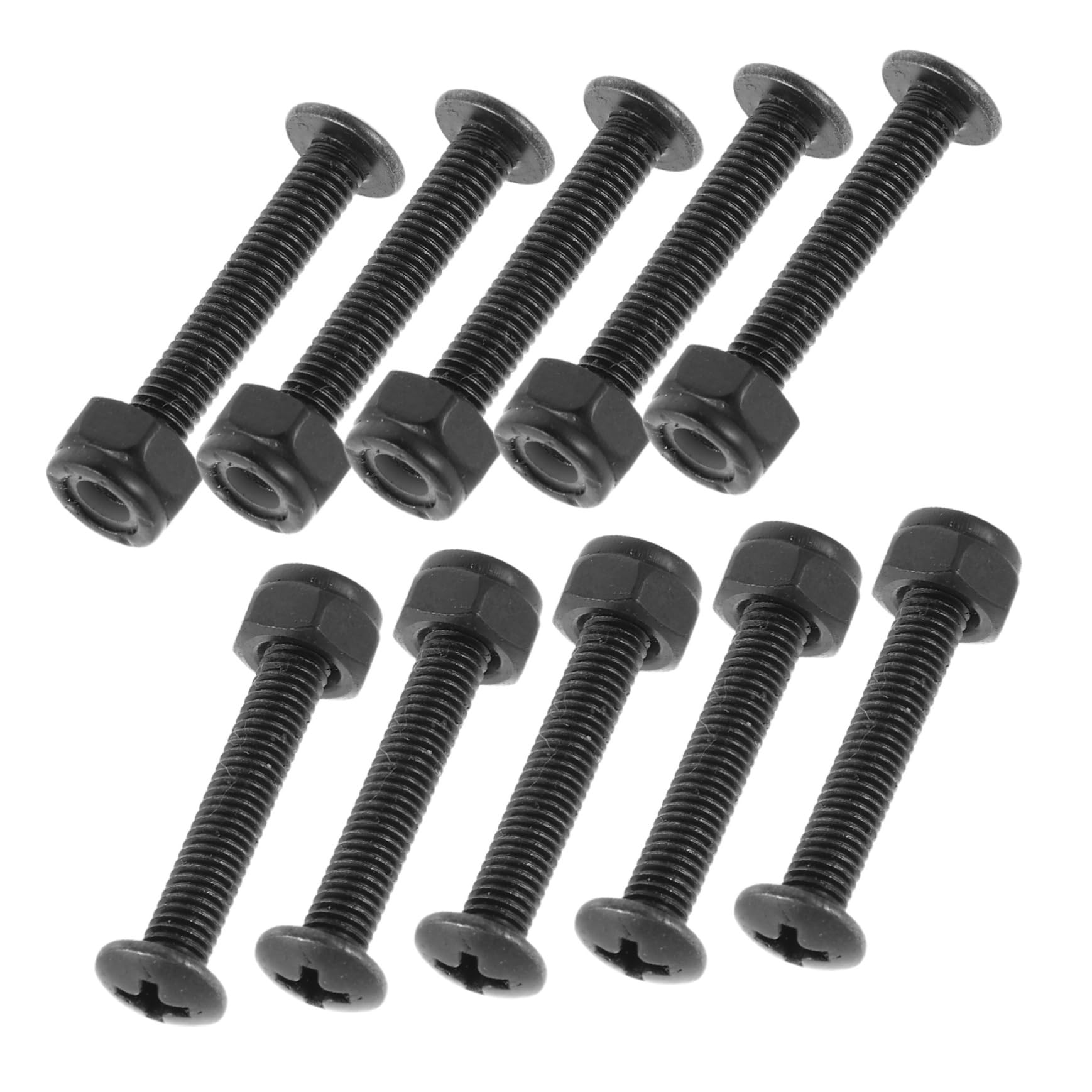 SUPVOX 10pcs Portable Surfboard Screws Kit Durable Black Screws and Nuts for Skateboards Easy Replacement for Emergency Repairs Lightweight and Compact Design