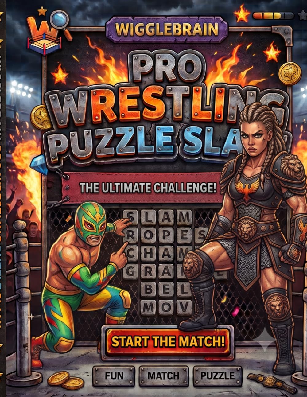 Pro Wrestling Puzzle Slam!: 72 Word Searches, Crosswords, Mazes, Sudoku, Logic Games & Brain Teasers for Wrestling Fans