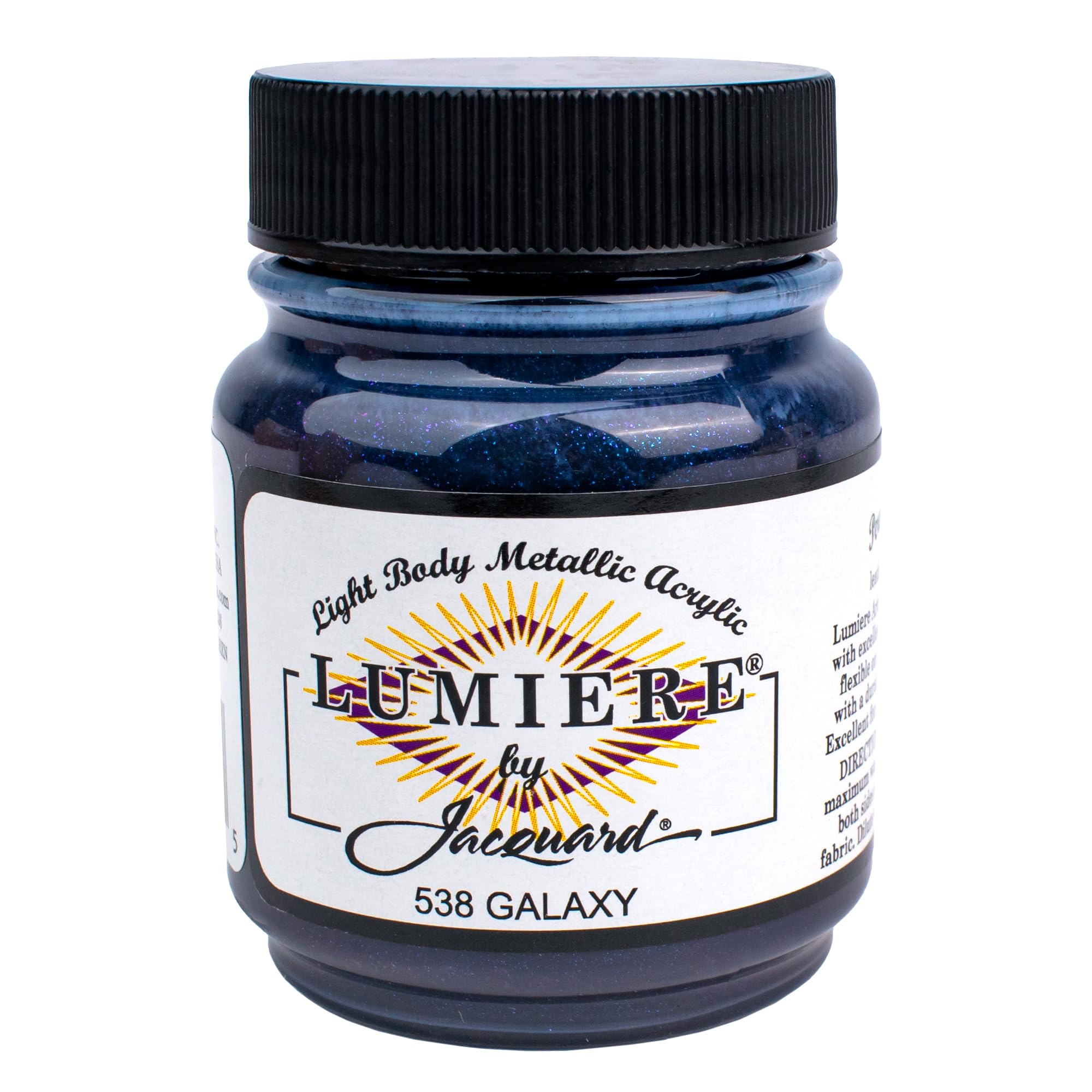 Jacquard Lumiere 2.25oz Metallic Fabric Paint Galaxy - Metallic Shimmer, Durable & Long Lasting, Smooth Application, Wide Variety of Uses