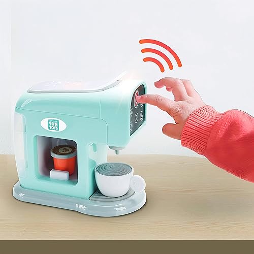 Miniatura 6 de Nothing But Fun Toys My First Coffee Maker Playset diseñado para niños a partir de 3 años, color verde azulado, 10.35 x 5.63 x 9.57 pulgadas