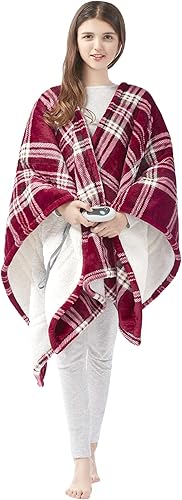 Cobija eléctrica Sherpa de Beautyrest, suave, con diseño de cuadros, de 50 pulgadas x 64 pulgadas, con 3 niveles de calor