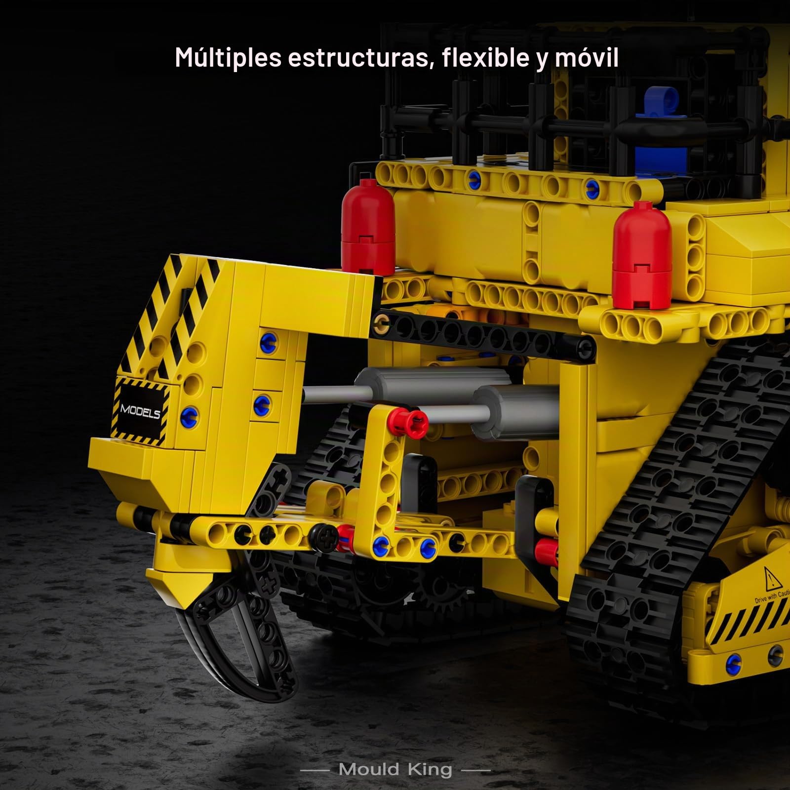 Mould King 15071 Bloques De Construcción De Bulldozer De Control Remoto De Ingeniería Cat d11 Camión Grúa De Juguete De Construcción con Motores para Niños y Adultos (1508 Piezas)