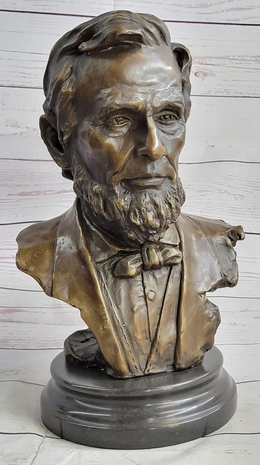 100 Pure Bronze Abraham Lincoln Bust Statue President