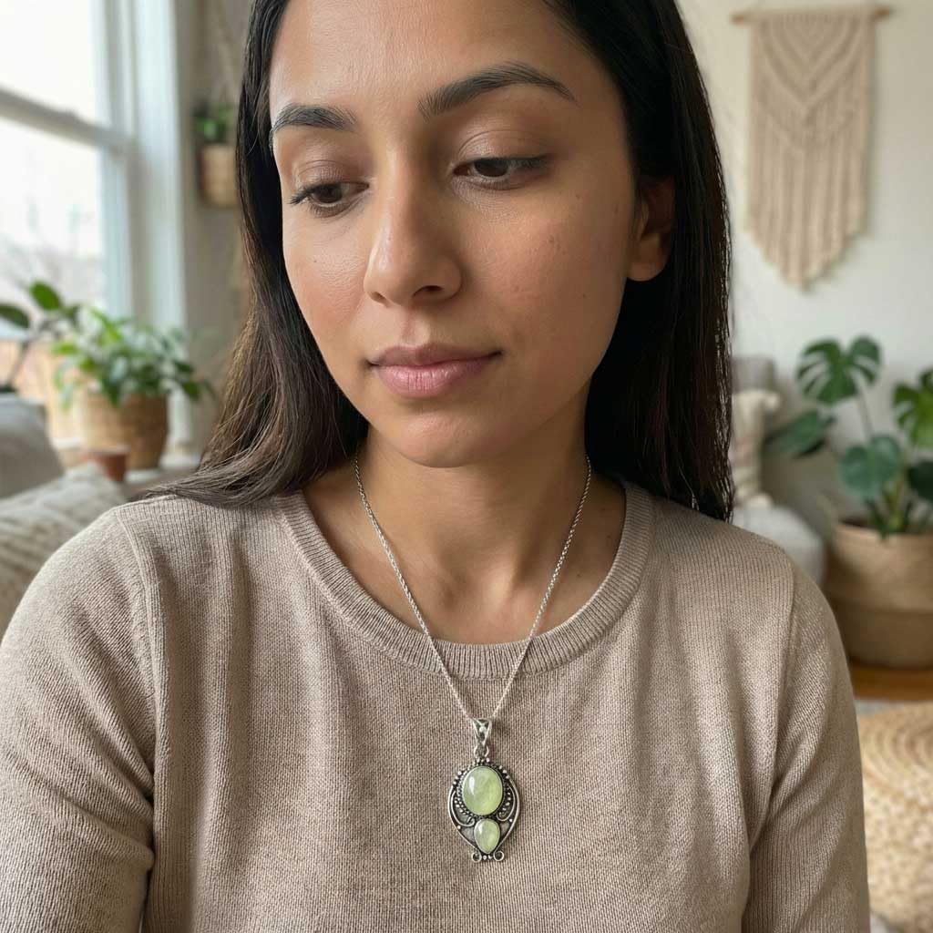 JEWELOPORIUM Chunky Natural Gemstone Pendant Necklace For Women Garnet, Labradorite, Turquoise, Carnelian Round - Pear Boho 925 Sterling Silver Plated Handmade Jewelry