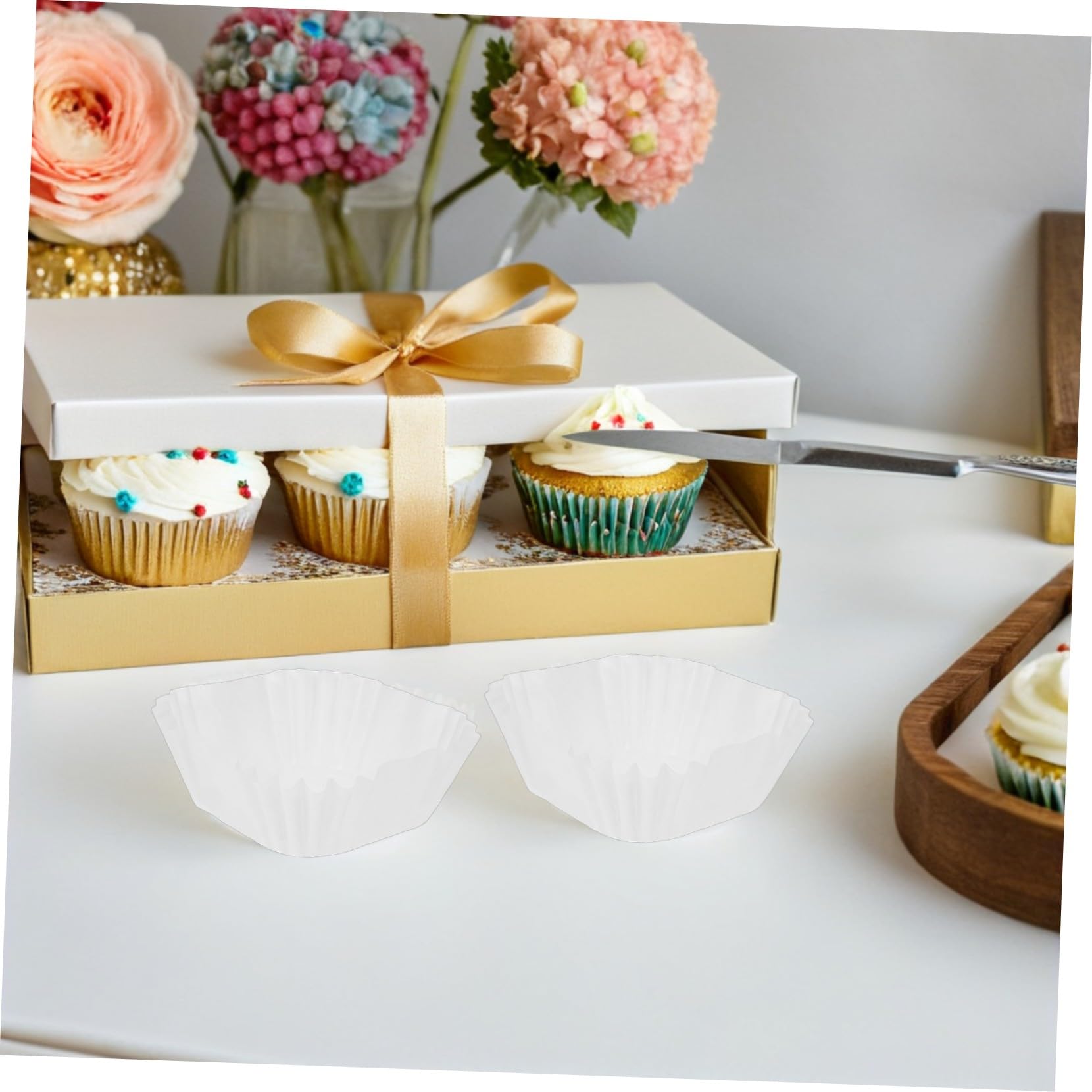 BESTYASH 3000 Moldes Cuadrados para Cupcakes de Papel de Fibra Virgen, Antiadherentes y Resistentes al Calor, Ideales para Hornear Pasteles de Luna y Magdalenas en Usos Cotidianos