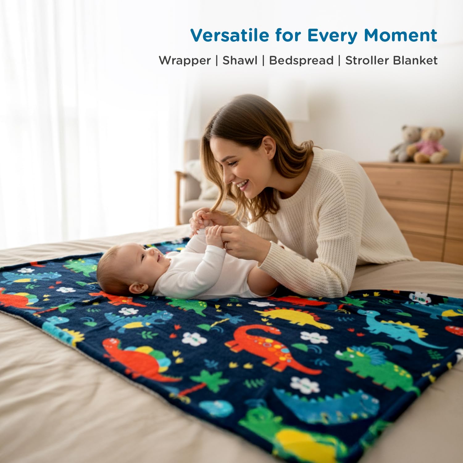 Mee Mee Dinosaur Baby Blanket - Soft & Warm -8
