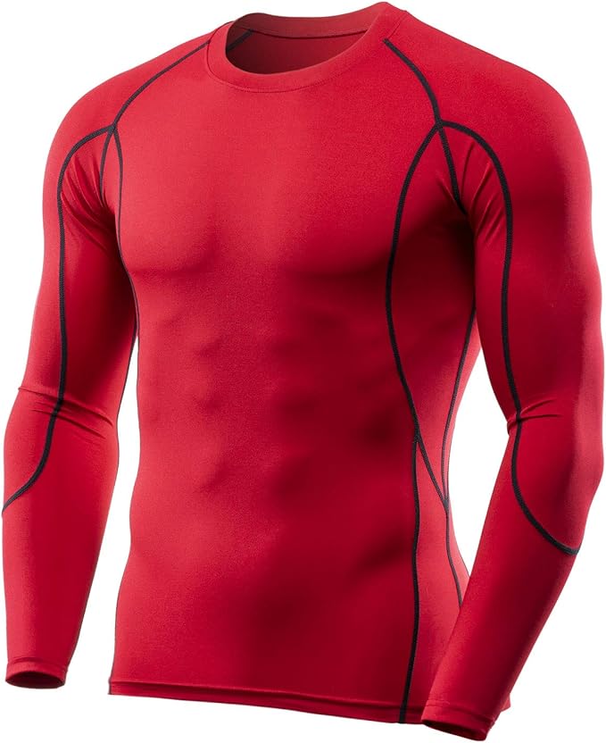 TSLA Tshirt de compression à manches longues Cool Dry Fit pour homme