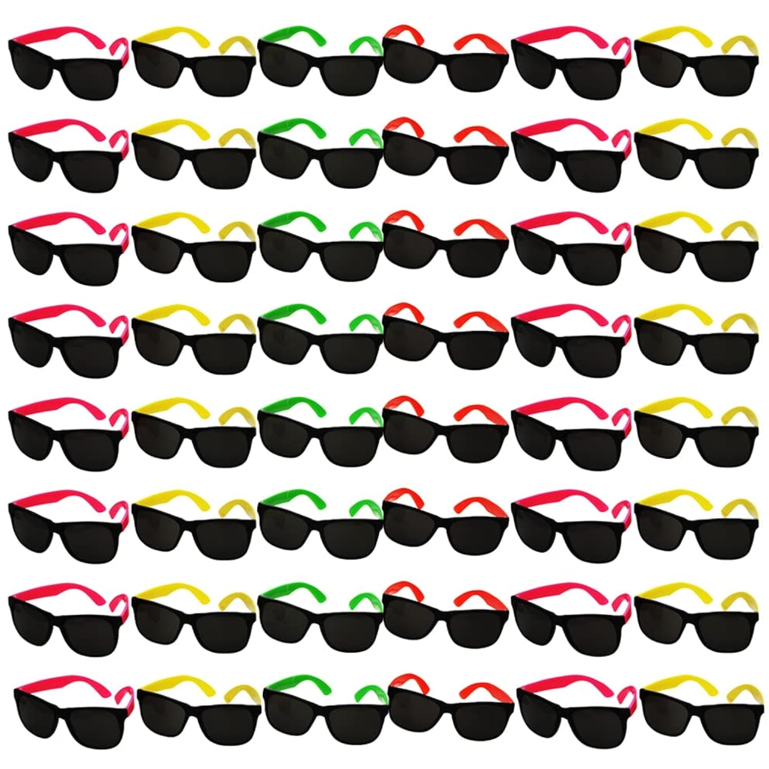 Funny Party Hats Sunglasses in Bulk - 48 Pack - Neon Party Sunglasses - Sunglasses Pack - Party Favors