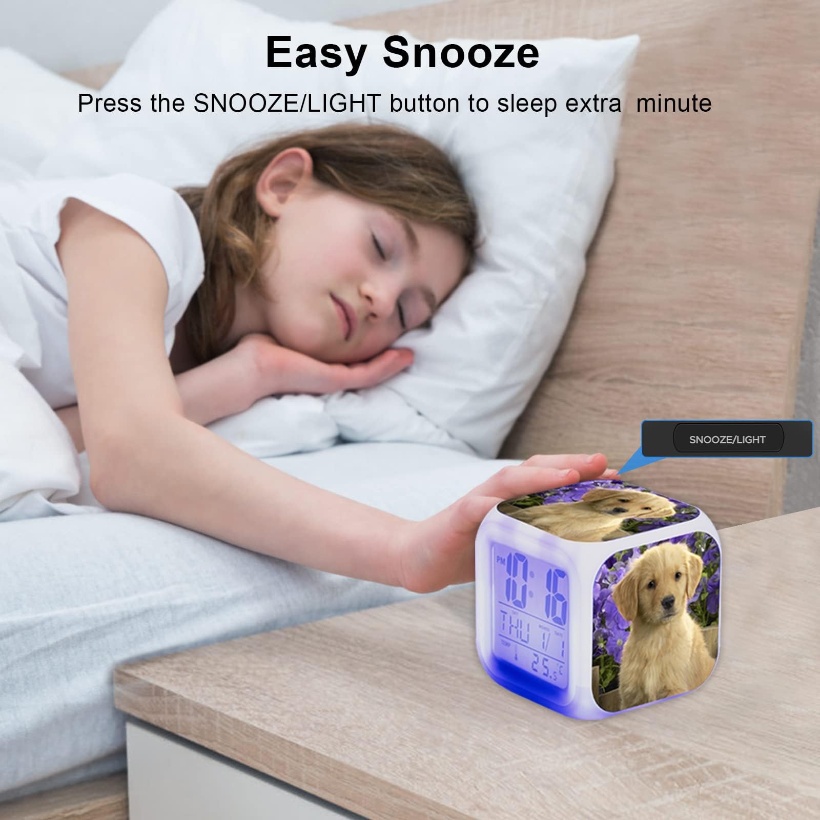Sveglia Digitale Pinguino Con Luci LED Notte - Orologio Per Bambini Con Temperatura - 2