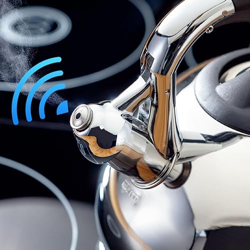 Miniatura 4 de Hervidor de té de acero inoxidable, hervidor silbante con mango ergonómico, agua caliente rápida de hervir, adecuada para hervir agua y té en la