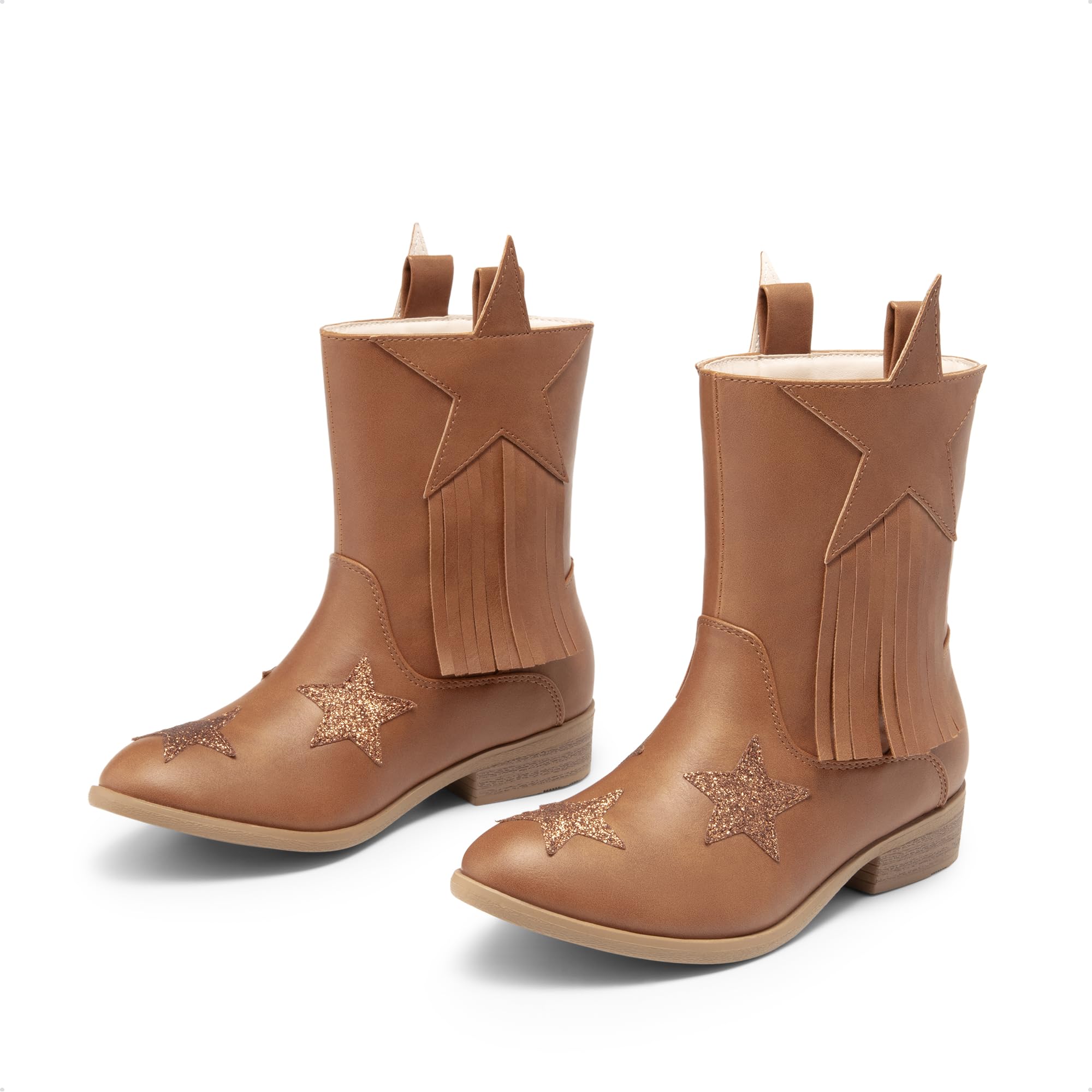 DREAM PAIRS Bottes western mi-mollet à pompons cowgirl cowboy pour filles