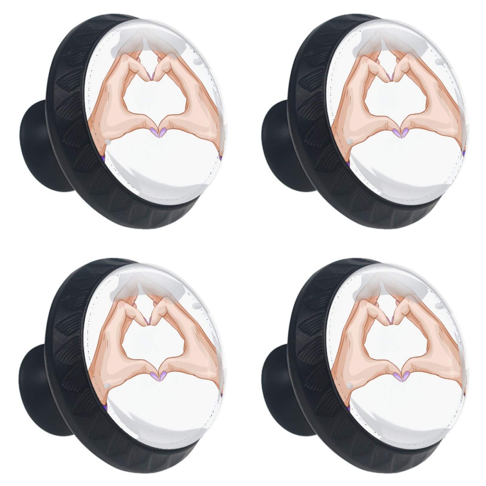 Boutons de tiroir en verre en forme de coeur pour remplacer des poignees usees