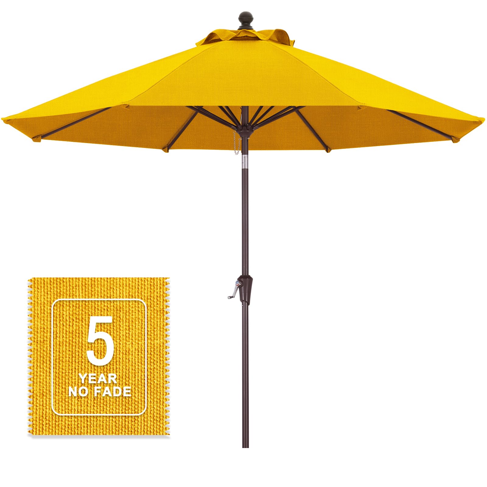 MASTERCANOPY 9ft Olefin 5-Year-Non-Fading Patio Umbrella Yellow