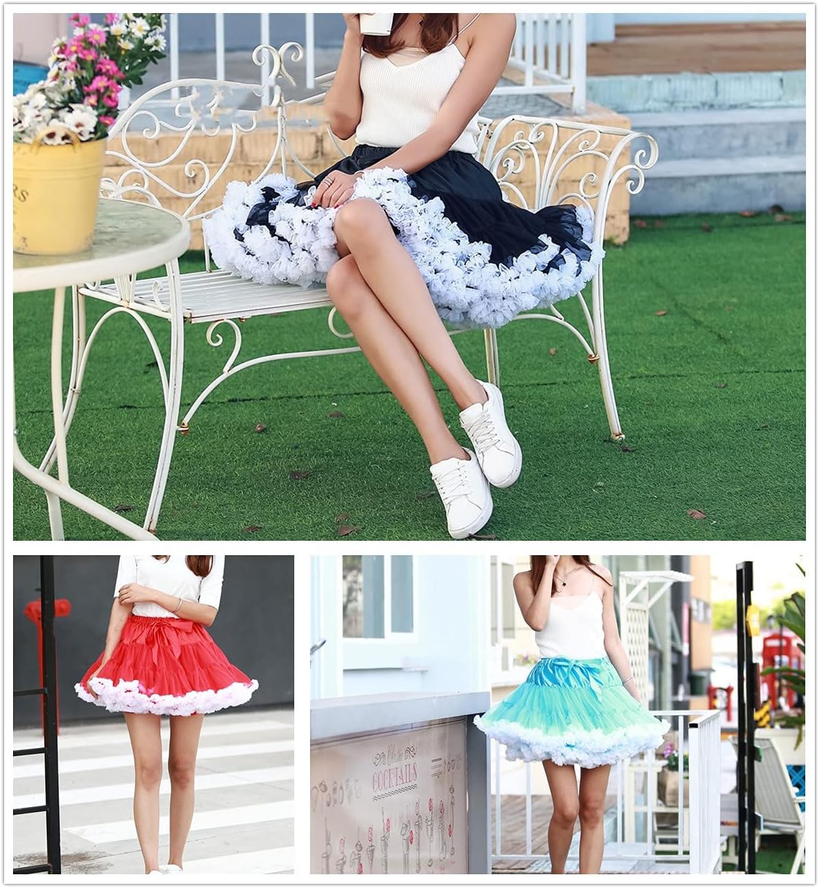 PhilaeEC Women's Elastic Chiffon Petticoat Puffy Tutu Tulle Skirt Princess Ballet Dance Pettiskirts Underskirt Multi-Layer - Image 7