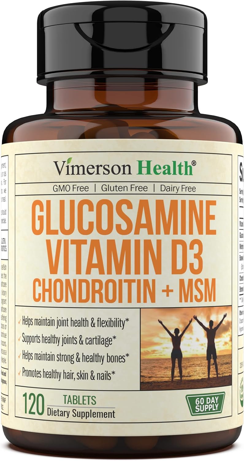 Glucosamine Chondroitin with Vitamin D3, Boswellia, MSM & Bromelain - Joint Support Supplement That Also Promotes Hair, Skin and Nail Health. Maintains Strong Bone Flexibility and Mobility : Health & Household