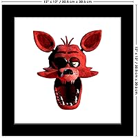 Vista 6 de Trends International Gallery Pops Five Nights at Freddy's - Póster de pared de Foxy Headshot de 12 x 12 pulgadas, versión enmarcada en negro