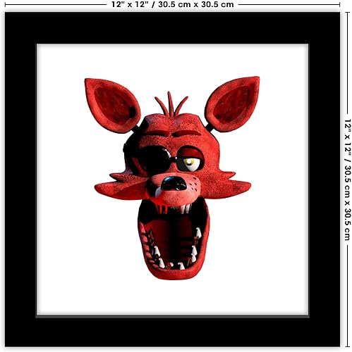 Miniatura 6 de Trends International Gallery Pops Five Nights at Freddy's - Póster de pared de Foxy Headshot de 12 x 12 pulgadas, versión enmarcada en negro