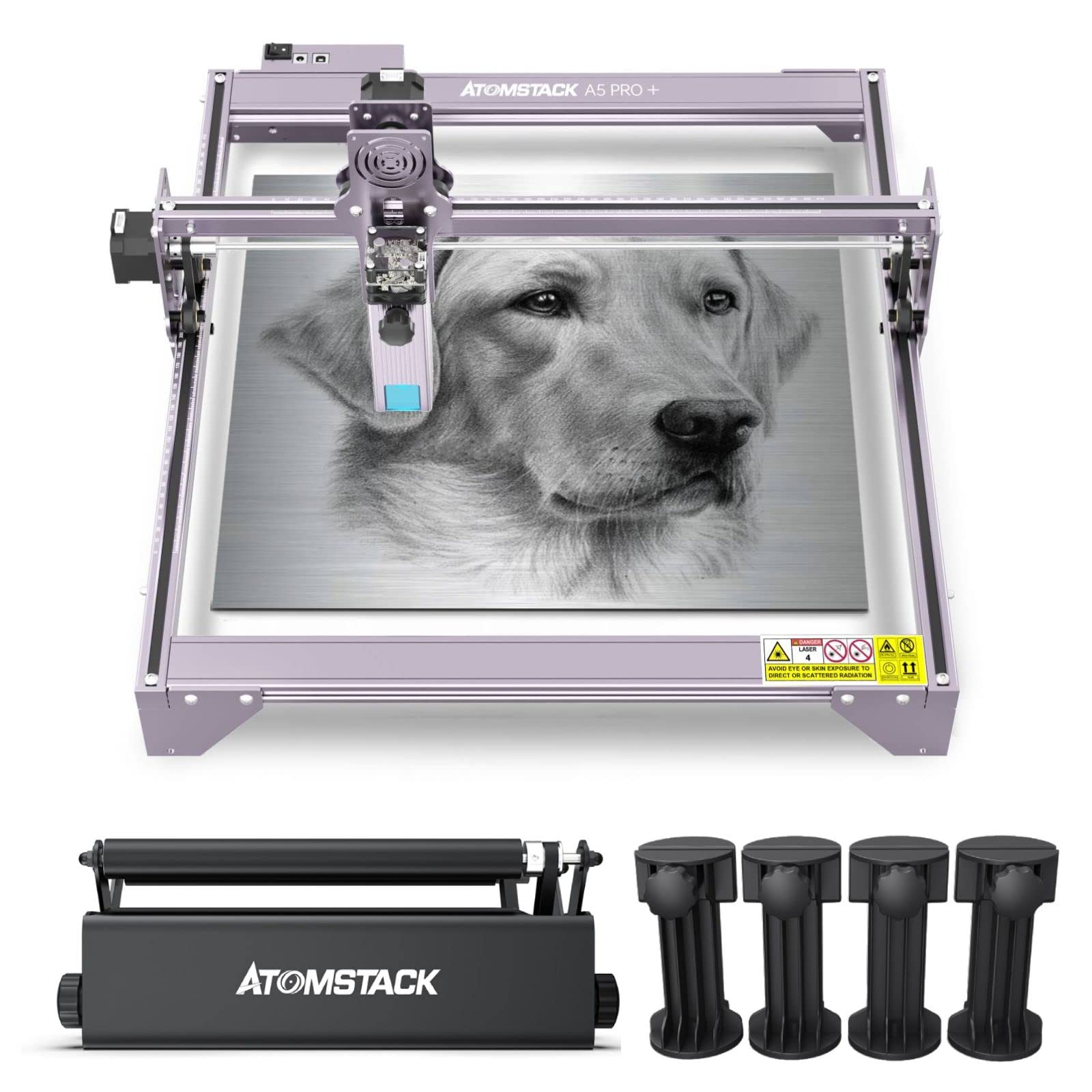 Buy Atomstack A5 PRO+ Laser Engraver with Rotary Roller, 40w Diode