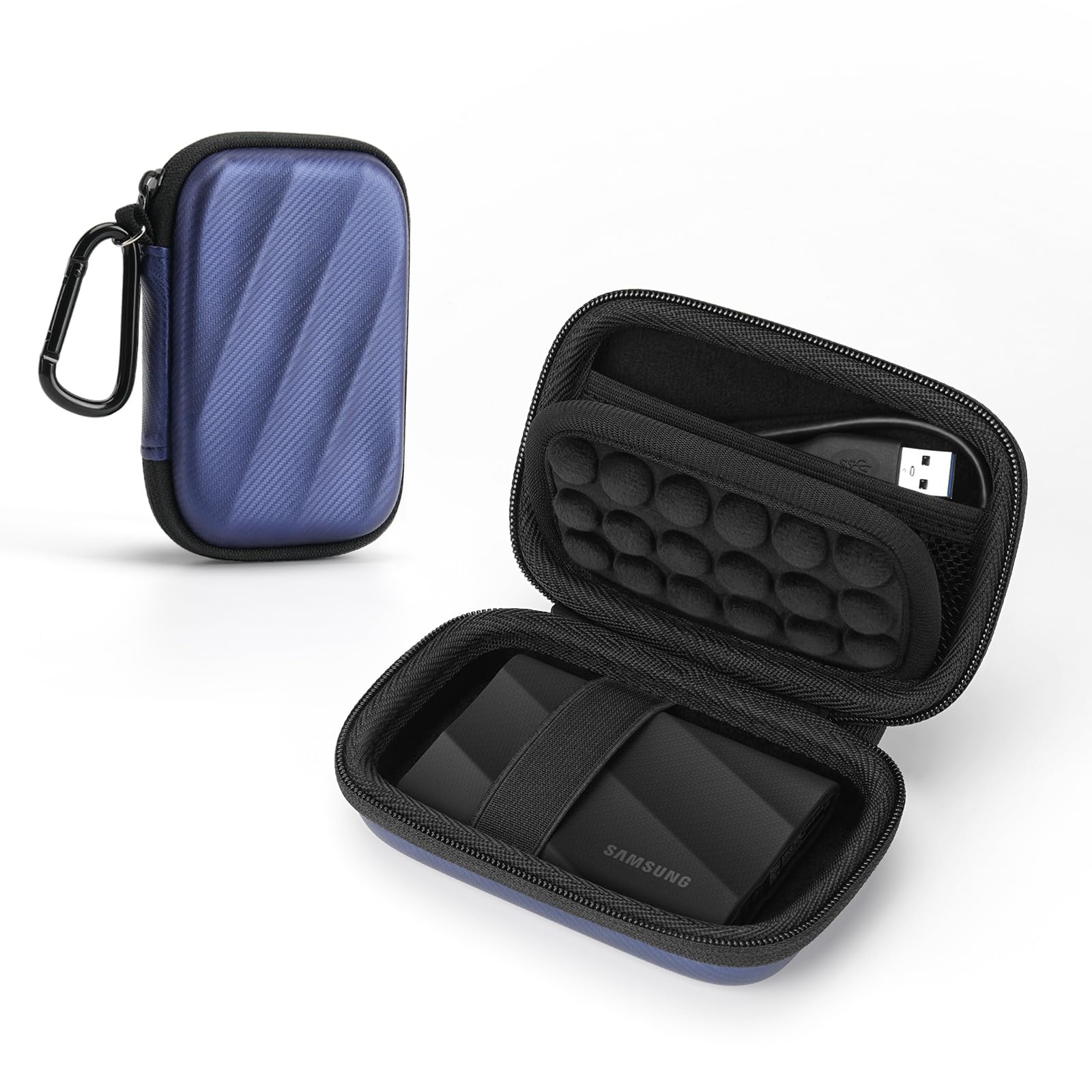 Coque SSD Samsung T9 T7 Shield T7 T7 Touch étui de voyage rigide bleu