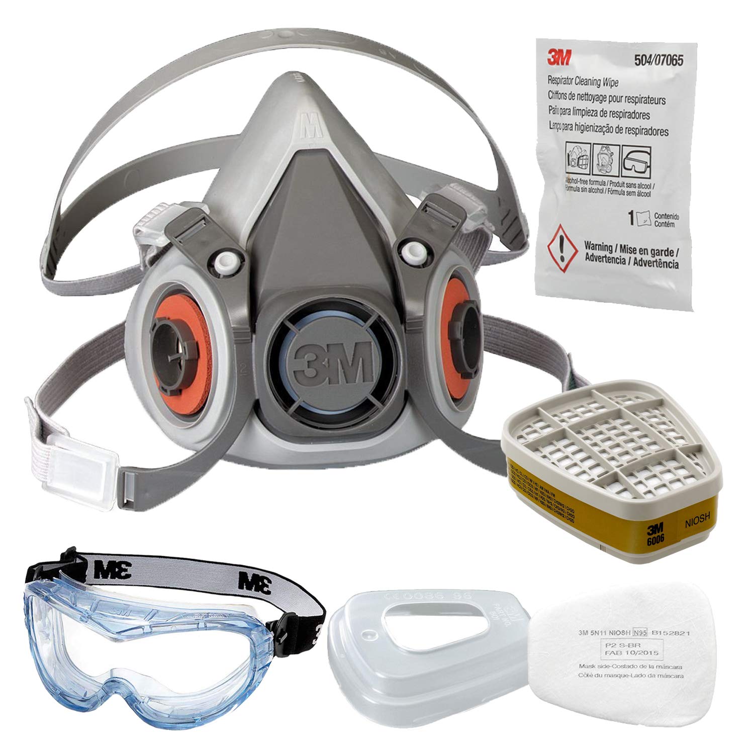3M Sarvam 6200 Medium Half Face Piece Combine with 501 Pre-filter Retainer 1 Pair 5N11 Dust Pre filter 6003 Organic Vapour/Acid Gas Mask and Respirator (B07Q2NFXSB) Amazon Price History, Amazon Price Tracker